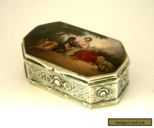 Item ANTIQUE AUSTRIAN SOLID SILVER & ENAMEL BOX c. 1910 for Sale