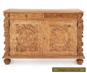 Continental Carved Antique Baroque Beechwood Cabinet Cupboard, 19th Century for Sale
