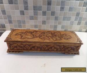 Item VICTORIAN/ EDWARDIAN HAND CARVED SOLID OAK TABLE STORAGE BOX-  LARGE QUALITY BOX for Sale