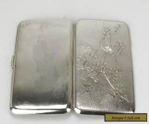 Item Solid silver Chinese Export small cigarette case box 1910s tabatiere  for Sale