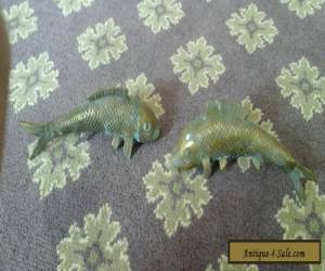 Vintage Antique Edwardian Chinese Bronze Pair of Carp Fish for Sale