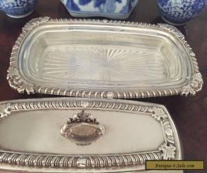 Item Butter Dish Vintage Silver Plate Pilgrim 73 1940s Antique Glass for Sale