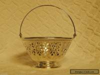 ANTIQUE MERIDEN BRITANNIA STERLING SILVER  ART DECO BASKET WITH HANDLE