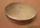 antique sterling silver hand engraved circular compact vanity case box for Sale