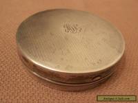 antique sterling silver hand engraved circular compact vanity case box