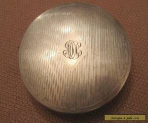 Item antique sterling silver hand engraved circular compact vanity case box for Sale