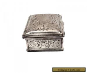 Item Victorian Antique Sterling Silver Hand Engraved Design Double Section Stamp Box for Sale