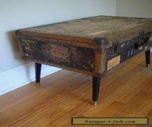 Item 1870's Steamer Trunk Antique Trunk Stagecoach Trunk Vintage Chest Coffee Table for Sale