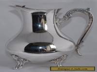 Vintage Footed Silver Plate Table/Water Jug with Ice Guard (1.4 Litres)