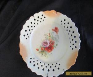 Antique china wall/ Cabinet Plate with hanger ,pieced edging ,european 1880.s for Sale