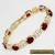 Vogue style jewelry 18k yellow gold gild red ruby gem bracelet 8 inches.+box for Sale