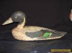 VINTAGE ANTIQUE HAND CARVED PAINTED WOODEN DECOY DUCK FIGURE for Sale