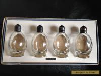 ANTIQUE FOUR STERLING SILVER  SALT & PEPPERS SHAKERS in ORIGINAL BOX USA