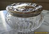 Antique Wallace Sterling Silver Top Cut Glass Powder Jar - Art Nouveau for Sale