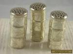 Good Quality Set 3 Chinese Antique Dinky Silver Pepper Pots 31g  for Sale