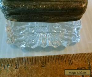 Item Vintage antique German silver lidded glass dresser vanity box Edwardian for Sale