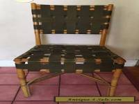 VINTAGE MID CENTURYAMBOO RATTAN Webbed SIDE CHAIR Rare