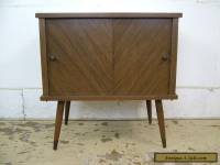 Vintage 1950s Mid Century Modern Cahir Side Sliding Door Record Cabinet Eames
