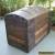 Vintage Classic Antique Wood & Metal Barrel Top Steamer Trunk Treasure Chest  for Sale