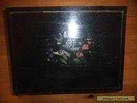  antique  wooden box with  hand painted decoration 