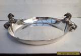 Vintage Silver Plated Dish With Horse Handles, C. 1950/60'S for Sale