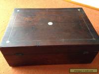 Antique Victorian Mahogany And Mother Of Pearl Inlaid Boxes