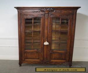 Item Antique 19th Century French Country Tall Oak Carved Curio Display Cabinet for Sale