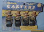 VINTAGE FURNITURE PARTS SET 4 BASSICK CASTERS ON CARD NOS for Sale