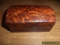   burr  wooden box with  hinged lid