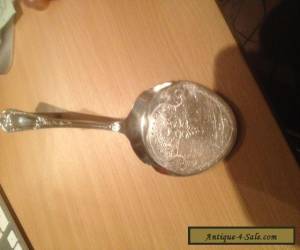 Item Large Antique Serving Spoon Hand Engraved for Sale