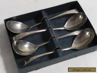 ANTIQUE? VINTAGE SILVER PLATE CUTLERY SET 4 BOXED SPOONS LADLE STYLE