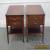 Vintage Pair of 1940s Mahogany Inlaid Leather Top End Tables for Sale