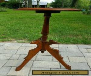 VINTAGE CARVED DEER Walnut Victorian Lamp Side Table Plant Stand Pedestal   for Sale