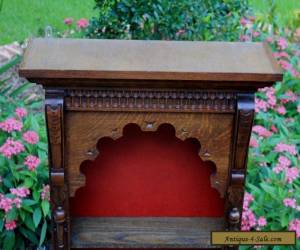 Item Antique French Oak Renaissance Revival Hanging Wall Shelf Curio Cabinet Bookcase for Sale