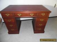 Vintage Leather Top Mahogany Home or Office Desk 