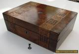 Vintage Lockable Inlaid Wooden Box with it's Key for Sale