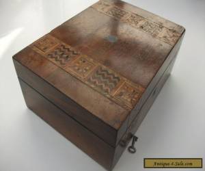 Item Vintage Lockable Inlaid Wooden Box with it's Key for Sale