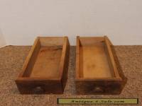 Lot of 2 Antique Vintage Long Wood Drawers w/ knobs - Cabinet - Desk - Display