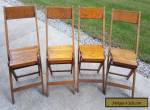 VINTAGE ANTIQUE SNYDER WOODEN FOLDING CHAIRS SET OF 4  for Sale