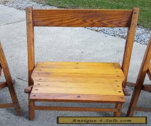 Item VINTAGE ANTIQUE SNYDER WOODEN FOLDING CHAIRS SET OF 4  for Sale