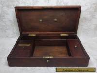 Antique 19th Century Mahogany Document Box Working Lock And Key