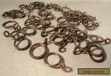Antique solid brass curtain rings with eyelets 3/4" diameter for Sale