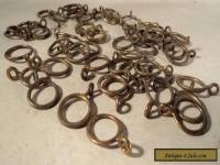 Antique solid brass curtain rings with eyelets 3/4" diameter