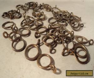 Item Antique solid brass curtain rings with eyelets 3/4" diameter for Sale