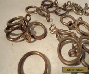 Item Antique solid brass curtain rings with eyelets 3/4" diameter for Sale