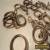 Antique solid brass curtain rings with eyelets 3/4" diameter for Sale