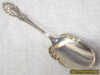 Beautiful OLD Antique VICTORIAN STERLING SILVER SERVING SPOON Scroll Design