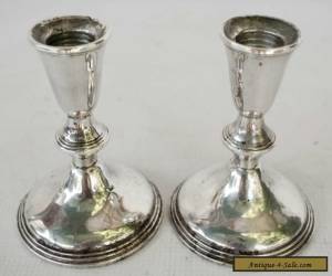 Item PAIR of Vintage EMPIRE Sterling Silver Candelstick Holders for Sale