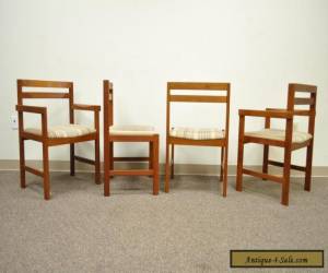 Item Set of 4 Vintage Mid Century Danish Modern Solid Teak Square Dining Room Chairs for Sale