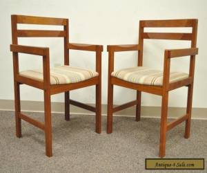 Item Set of 4 Vintage Mid Century Danish Modern Solid Teak Square Dining Room Chairs for Sale